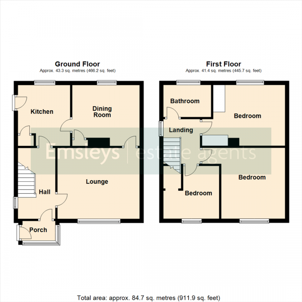 Floor Plan Image for 3 Bedroom Semi-Detached House for Sale in Stansfield Drive, Castleford