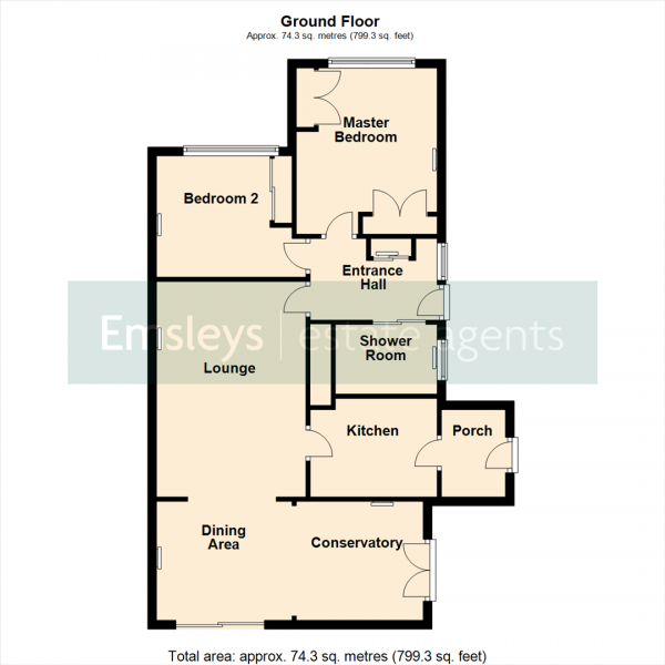 Floor Plan Image for 2 Bedroom Semi-Detached Bungalow for Sale in Derwent Avenue, Leeds