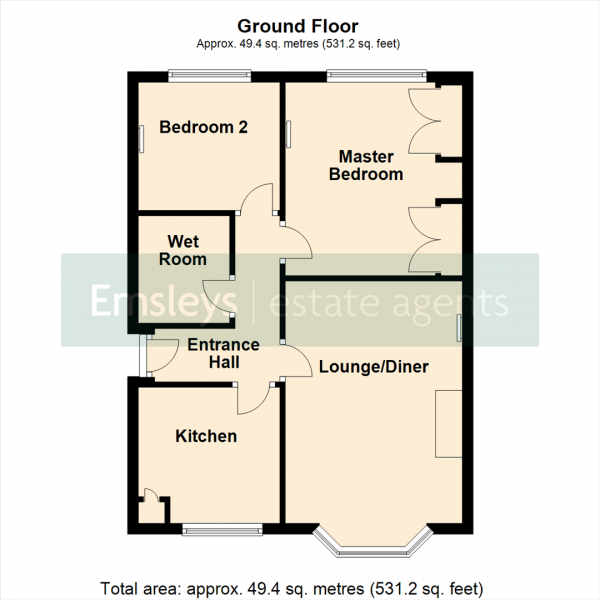 Floor Plan Image for 2 Bedroom Semi-Detached Bungalow for Sale in Poplar Avenue, Garforth. Leeds