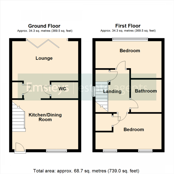 Floor Plan Image for 2 Bedroom Detached House for Sale in Meadow drive, Micklefield