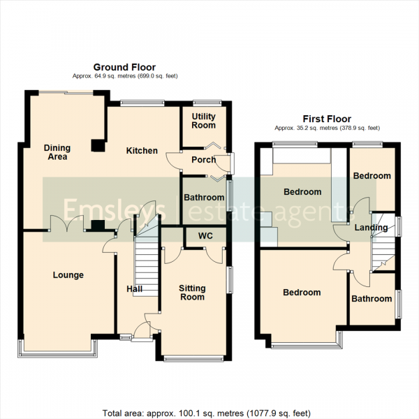 Floor Plan Image for 3 Bedroom Semi-Detached House for Sale in Oxford Drive, Kippax, Leeds