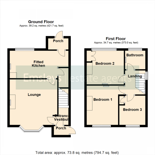 Floor Plan Image for 3 Bedroom Semi-Detached House for Sale in Hastings Crescent, Castleford