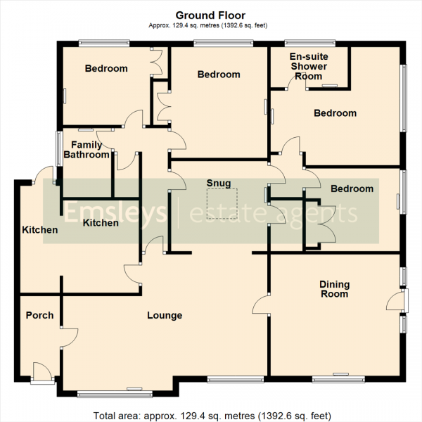 Floor Plan Image for 4 Bedroom Detached Bungalow for Sale in Pinfold Rise, Aberford, Leeds