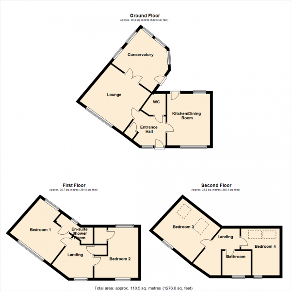 Floor Plan Image for 4 Bedroom Town House for Sale in Redbarn Close, Leeds