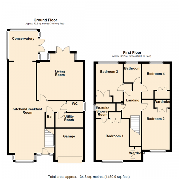 Floor Plan Image for 4 Bedroom Detached House for Sale in Goldsmith Drive, Robin Hood, Wakefield