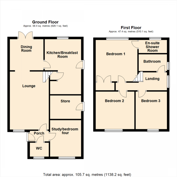 Floor Plan Image for 3 Bedroom Detached House for Sale in Hopefield Chase, Rothwell, Leeds