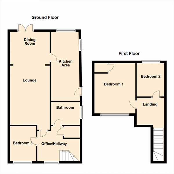 Floor Plan Image for 3 Bedroom Semi-Detached House for Sale in Rosedale, Rothwell