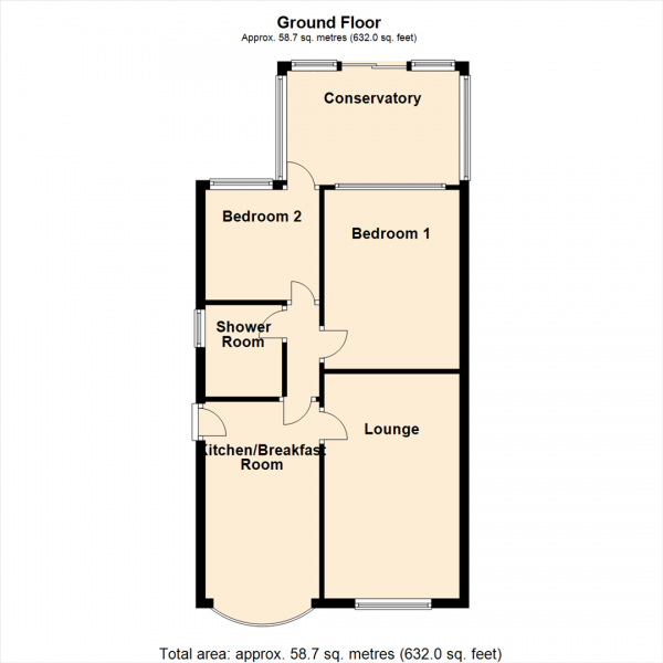 Floor Plan Image for 2 Bedroom Semi-Detached Bungalow for Sale in Rogers Court, Stanley, Wakefield