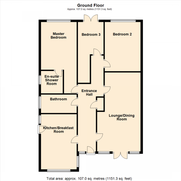 Floor Plan Image for 3 Bedroom Detached Bungalow for Sale in Springhead Road, Rothwell, Leeds