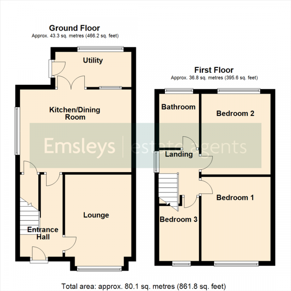 Floor Plan Image for 3 Bedroom Semi-Detached House for Sale in Oakwood Drive, Rothwell, Leeds