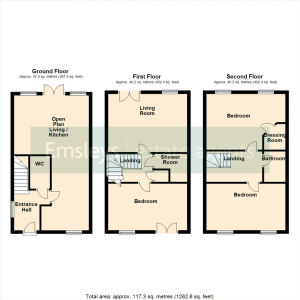 Floor Plan Image for 3 Bedroom Semi-Detached House for Sale in Scampston Drive, East Ardsley, Wakefield