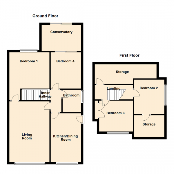 Floor Plan Image for 4 Bedroom Semi-Detached Bungalow for Sale in Birch Royd, Rothwell, Leeds