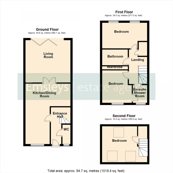 Floor Plan Image for 3 Bedroom Semi-Detached House for Sale in Bramble Square, East Ardsley, Wakefield