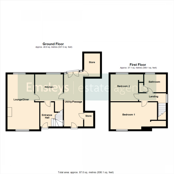 Floor Plan Image for 2 Bedroom Semi-Detached House for Sale in All Saints Road, Woodlesford, Leeds