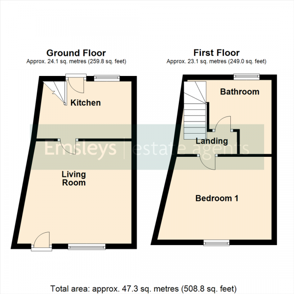 Floor Plan Image for 1 Bedroom Terraced House for Sale in Main Street, Carlton, Wakefield