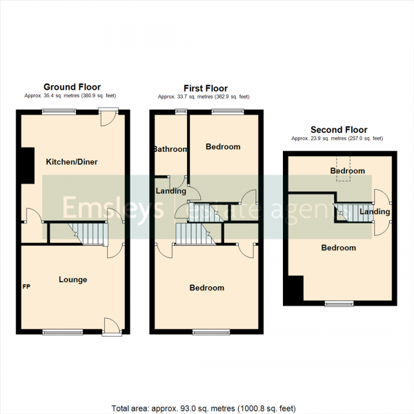 Floor Plan for 4 Bedroom Terraced House for Sale in Haigh Road, Rothwell, Leeds, LS26, 0NH - Offers Over &pound220,000