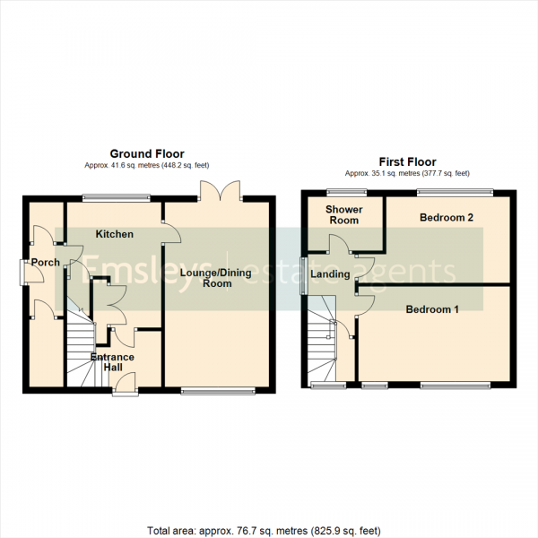 Floor Plan for 2 Bedroom Semi-Detached House for Sale in Raylands Road, Leeds, LS10, 4AG -  &pound190,000