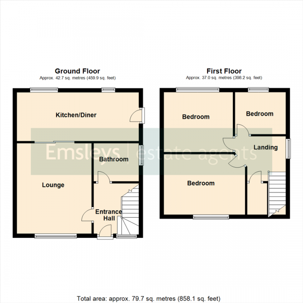 Floor Plan Image for 3 Bedroom Detached House for Sale in Moor Avenue, Stanley, Wakefield