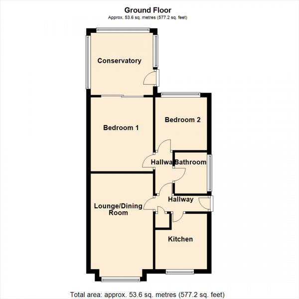 Floor Plan Image for 2 Bedroom Semi-Detached Bungalow for Sale in Melton Close, Leeds