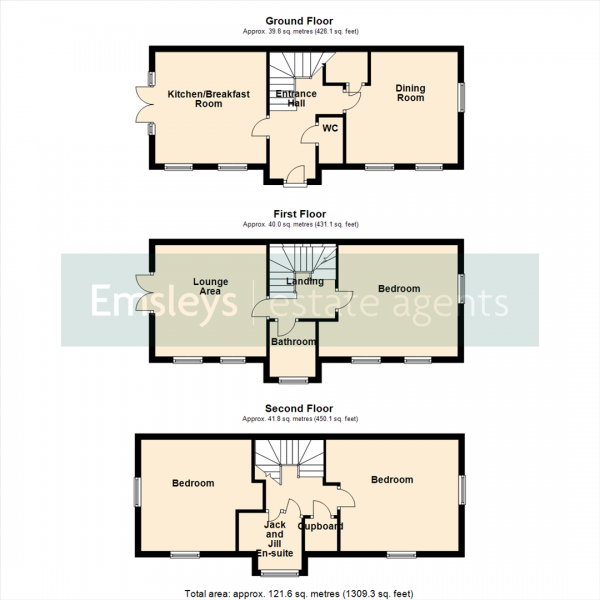 Floor Plan Image for 3 Bedroom Semi-Detached House for Sale in Station Road, Methley, Leeds