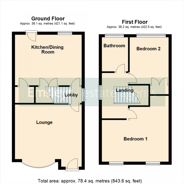 Floor Plan for 2 Bedroom Detached House for Sale in Potters Croft, Lofthouse, Wakefield, WF3, 3LB -  &pound240,000