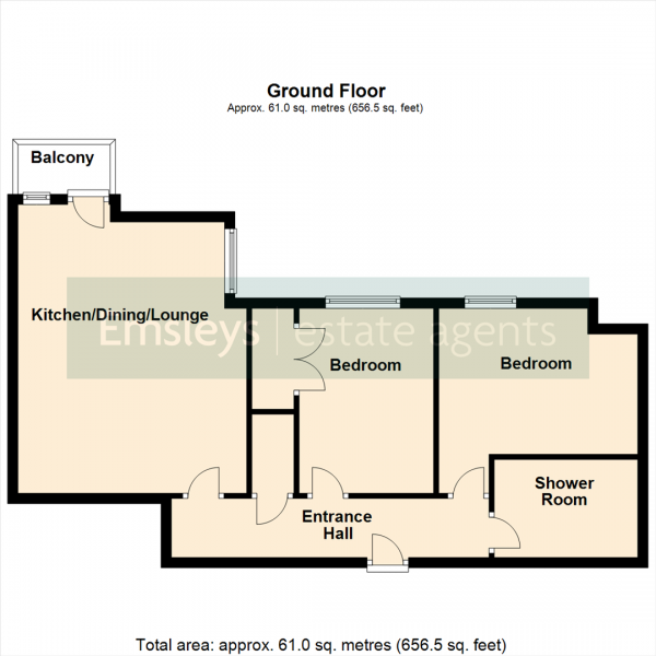 Floor Plan Image for 2 Bedroom Apartment for Sale in Main Street, Methley, Leeds