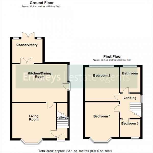 Floor Plan Image for 3 Bedroom Semi-Detached House for Sale in Church Lane, Methley, Leeds