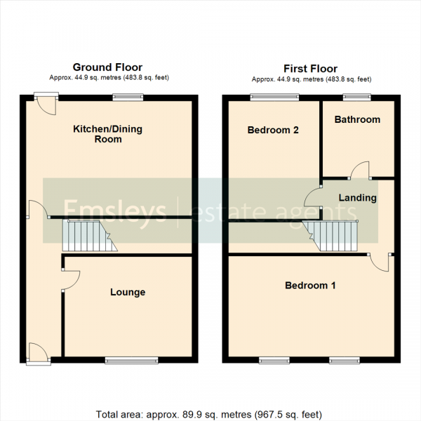 Floor Plan Image for 2 Bedroom Terraced House for Sale in Wood Lane, Rothwell, Leeds