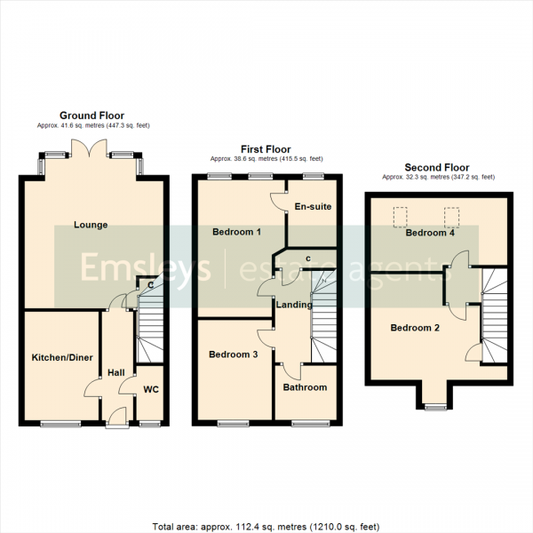 Floor Plan Image for 4 Bedroom Town House for Sale in The Locks, Woodlesford, Leeds