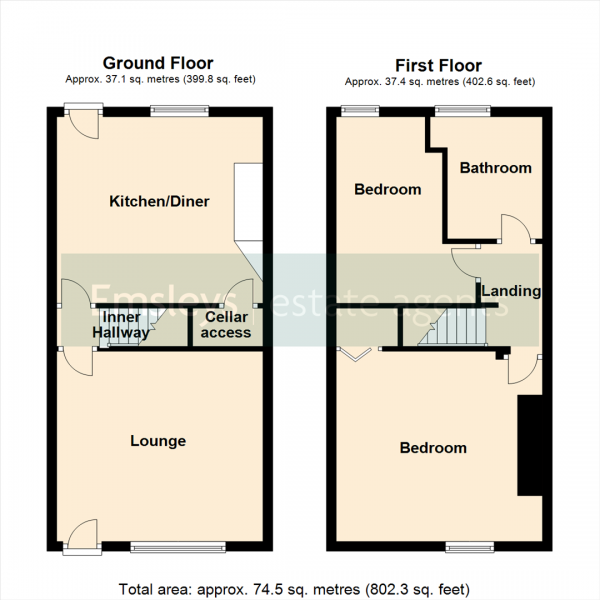 Floor Plan Image for 2 Bedroom Terraced House for Sale in Wood Lane, Rothwell, Leeds