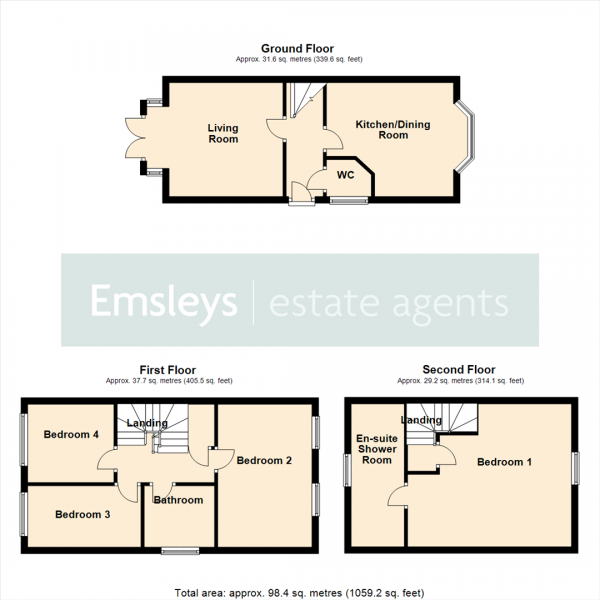 Floor Plan Image for 4 Bedroom Town House for Sale in Springfield Rise, Lofthouse, Wakefield