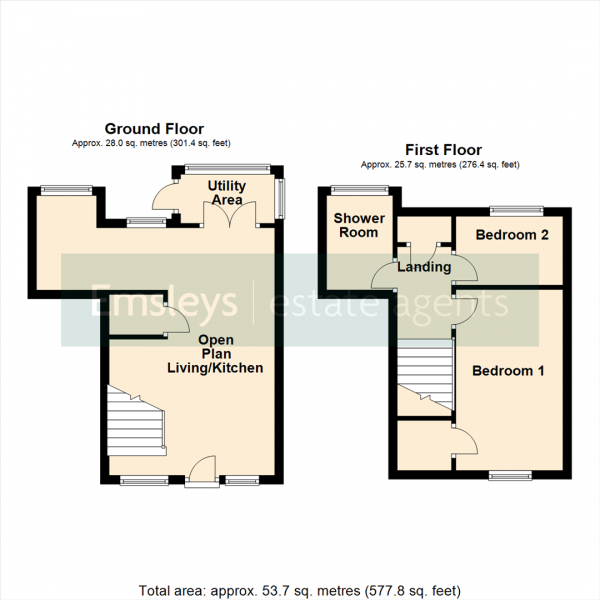 Floor Plan Image for 2 Bedroom Cottage for Sale in Highfield Lane, Woodlesford, Leeds