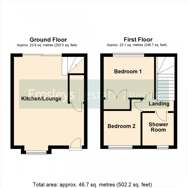 Floor Plan Image for 2 Bedroom Town House for Sale in Leventhorpe Court, Oulton, Leeds