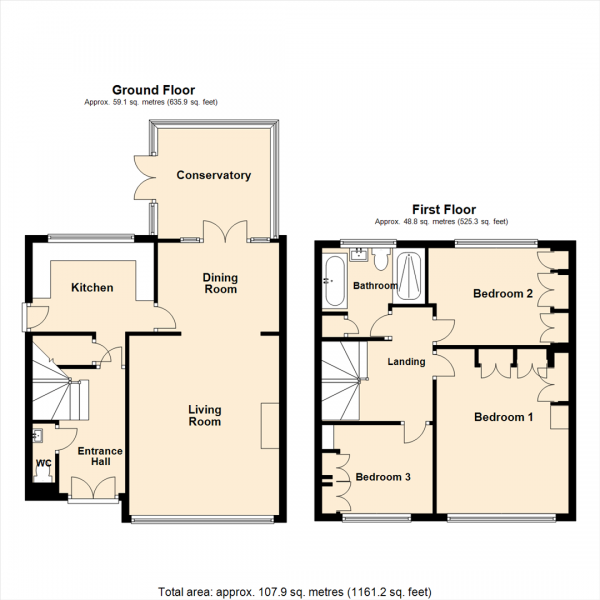 Floor Plan Image for 3 Bedroom Semi-Detached House for Sale in Sandiford Close, Crossgates, Leeds