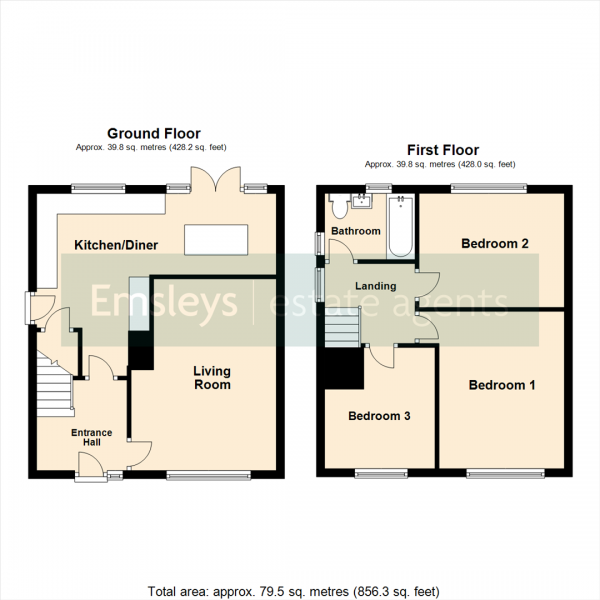 Floor Plan Image for 3 Bedroom Semi-Detached House for Sale in Barncroft Gardens, Leeds