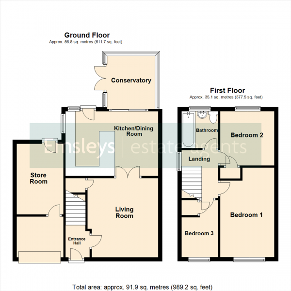 Floor Plan Image for 3 Bedroom Semi-Detached House for Sale in Badgers Mount, Leeds