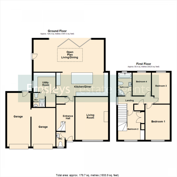 Floor Plan Image for 4 Bedroom Detached House for Sale in Mail Close, Leeds