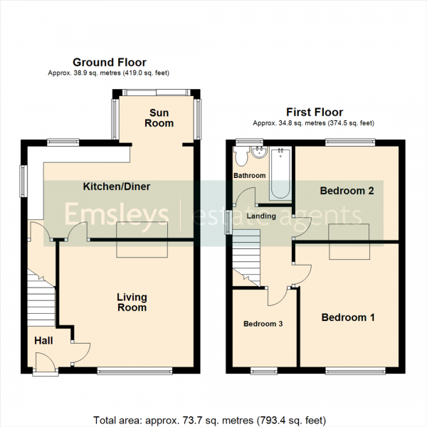 Floor Plan Image for 3 Bedroom Town House for Sale in Skelton Road, East End Park, Leeds