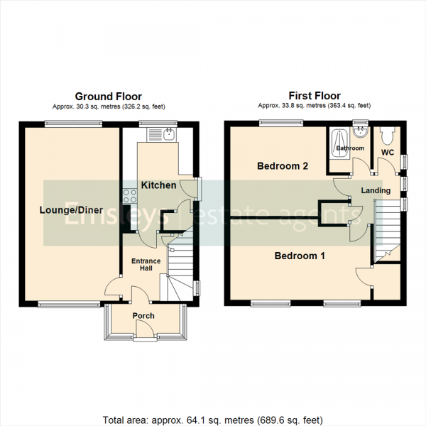 Floor Plan Image for 2 Bedroom Semi-Detached House for Sale in Eastwood Lane, Leeds