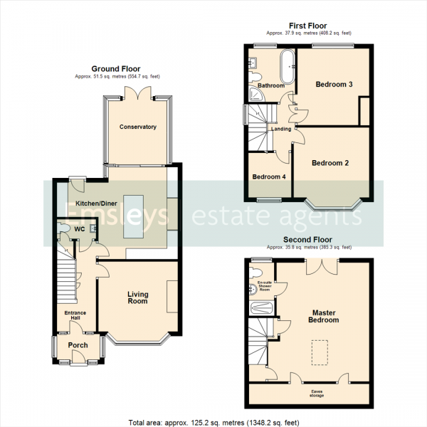 Floor Plan Image for 4 Bedroom Semi-Detached House for Sale in Hawkhill Gardens, Crossgates, Leeds