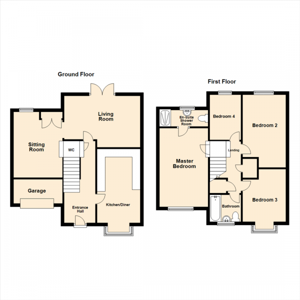 Floor Plan Image for 4 Bedroom Detached House for Sale in Olive Yeates Way, Crossgates, Leeds