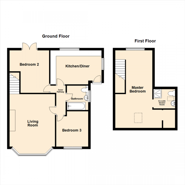 Floor Plan Image for 3 Bedroom Semi-Detached Bungalow for Sale in Lulworth Drive, Leeds