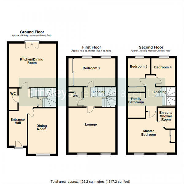 Floor Plan for 4 Bedroom Semi-Detached House for Sale in Pennwell Croft, Bullerthorpe Lane, Leeds, LS15, 9JU -  &pound375,000