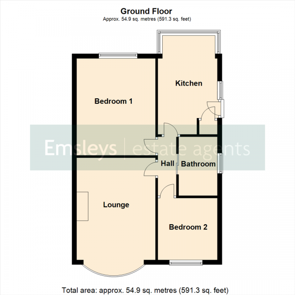 Floor Plan Image for 2 Bedroom Semi-Detached Bungalow for Sale in Kennerleigh Walk, Leeds