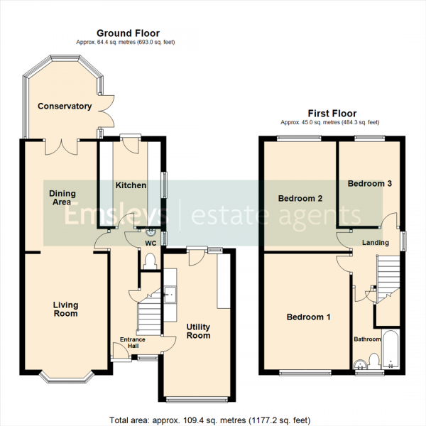 Floor Plan Image for 3 Bedroom Detached House for Sale in Spur Drive, Leeds