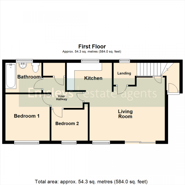 Floor Plan Image for 2 Bedroom Flat for Sale in Beulah Terrace, Crossgates, Leeds