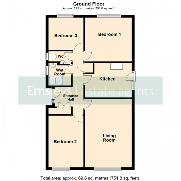 Floor Plan Image for 3 Bedroom Detached Bungalow for Sale in Barnard Way, pendas Fields, Leeds