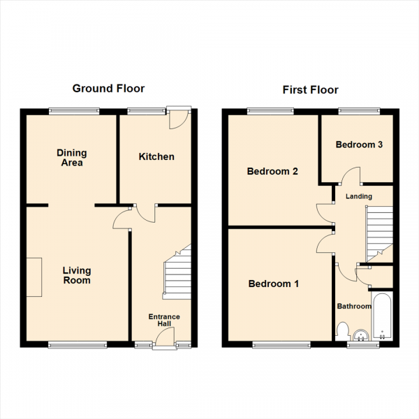 Floor Plan Image for 3 Bedroom Terraced House for Sale in Wilfred Avenue, Halton, Leeds