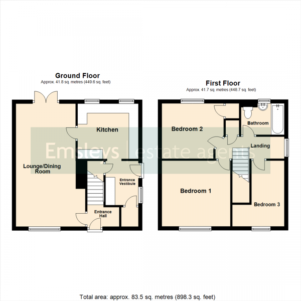 Floor Plan Image for 3 Bedroom Semi-Detached House for Sale in Hansby Avenue, Leeds