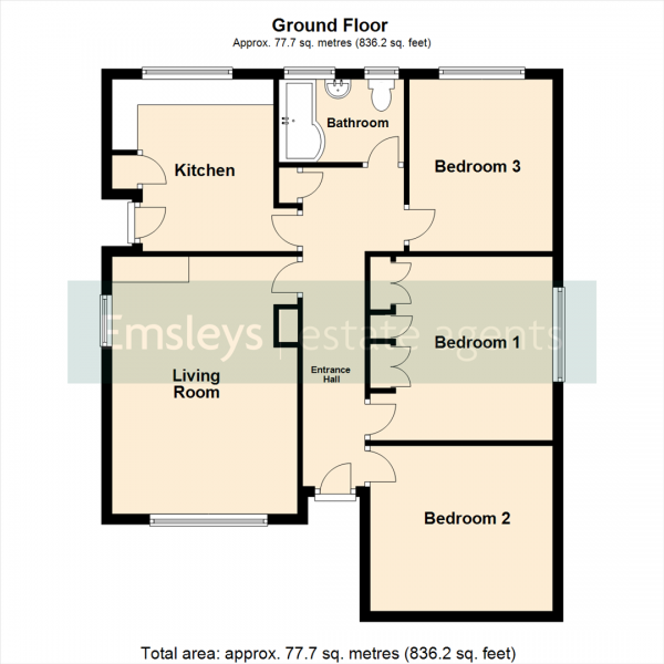 Floor Plan Image for 3 Bedroom Detached Bungalow for Sale in Templegate Avenue, Leeds